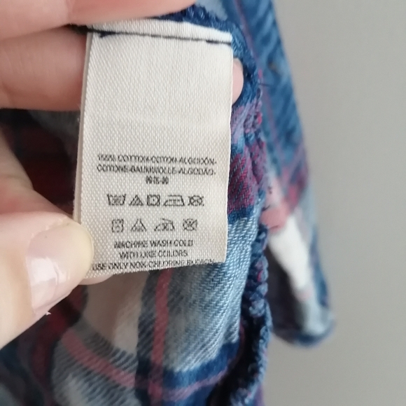 Free People Double Dip Dye Plaid Button Up Gauzy Cotton XS - Picture 13 of 16